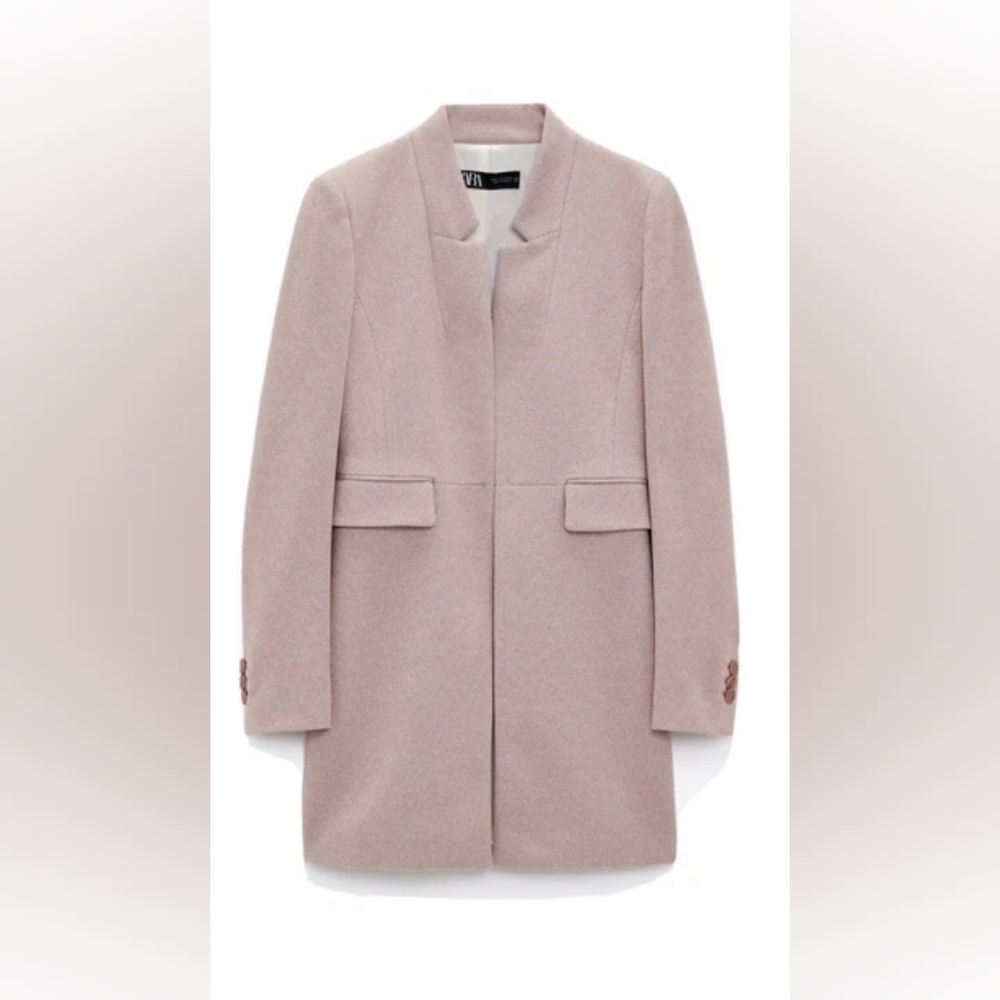 Zara Women's Soft Pink Frock Coat